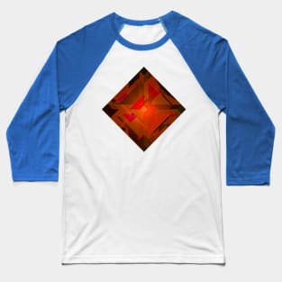 Orange and Red Square Shape Gemstone Baseball T-Shirt